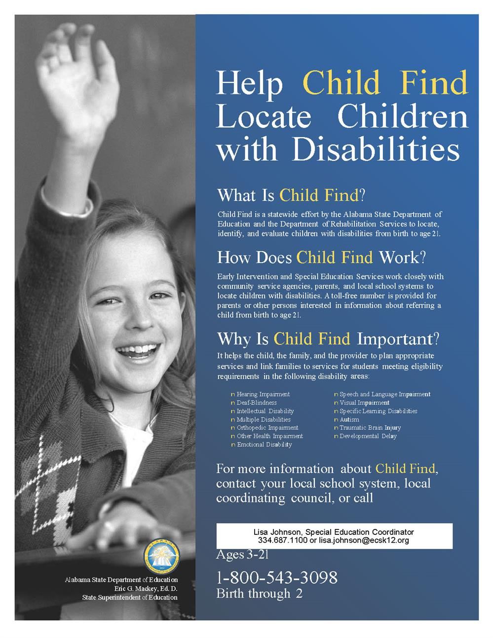 Child Find Poster Child Find Poster